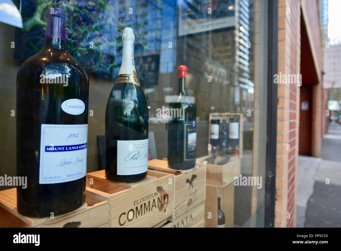 Wine in a shop front, Melbourne VIC, Australia Stock Photo Alamy