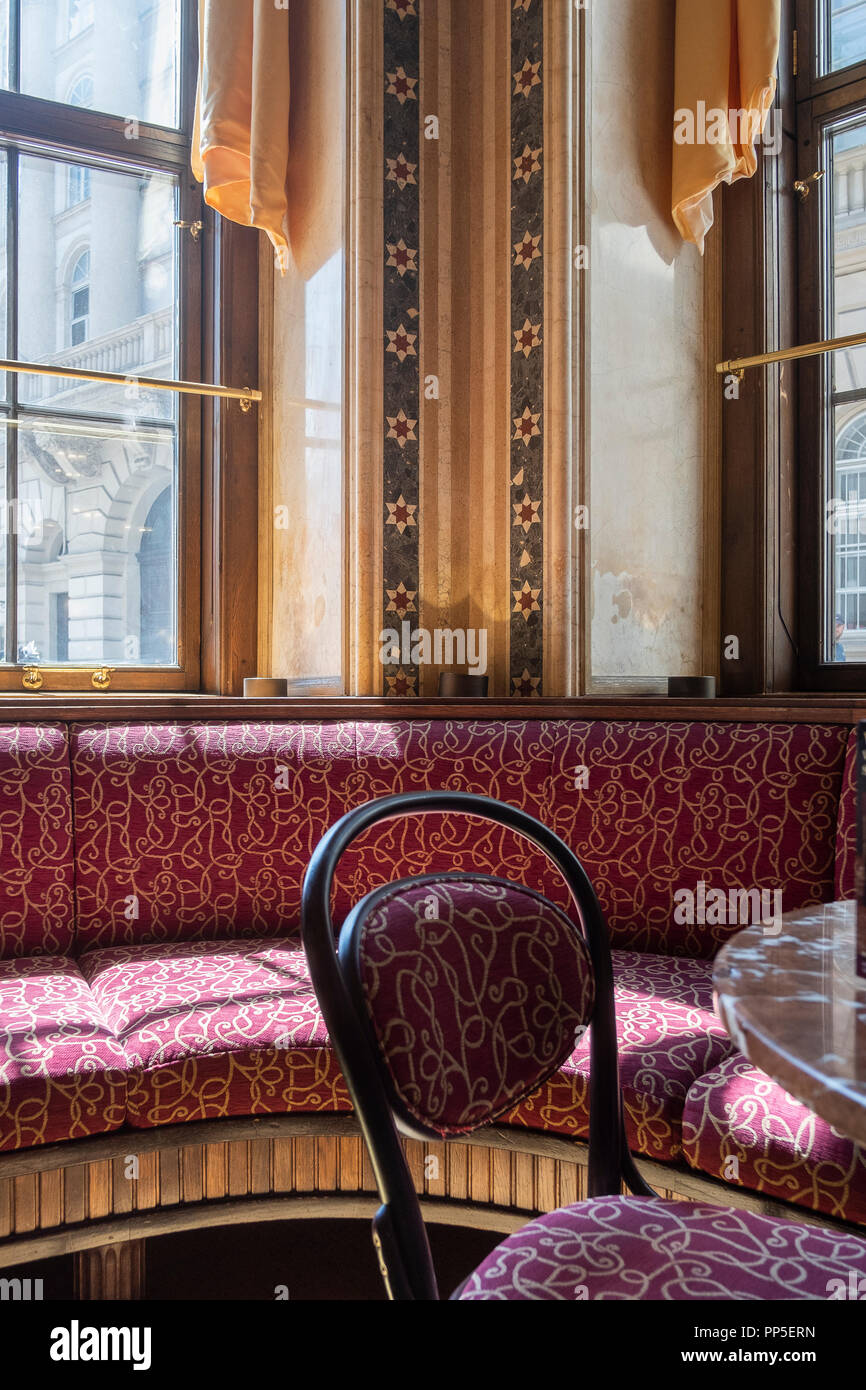 Café Central is a traditional Viennese café located at Herrengasse 14 in the Innere Stadt first district of Vienna, Austria. Stock Photo