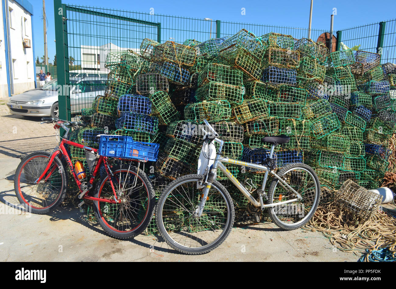 Fishing gear: artisanal cuttlefish (Sepia officinalis) creels stocked ...