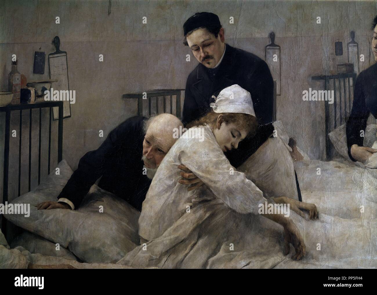 VISIT TO THE HOSPITAL DETAIL 1897. Author JIMENEZ ARANDA