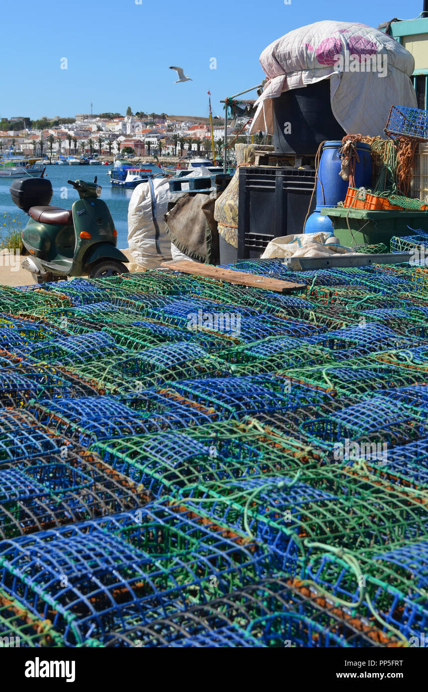 Fishing gear: artisanal cuttlefish (Sepia officinalis) creels stocked ...
