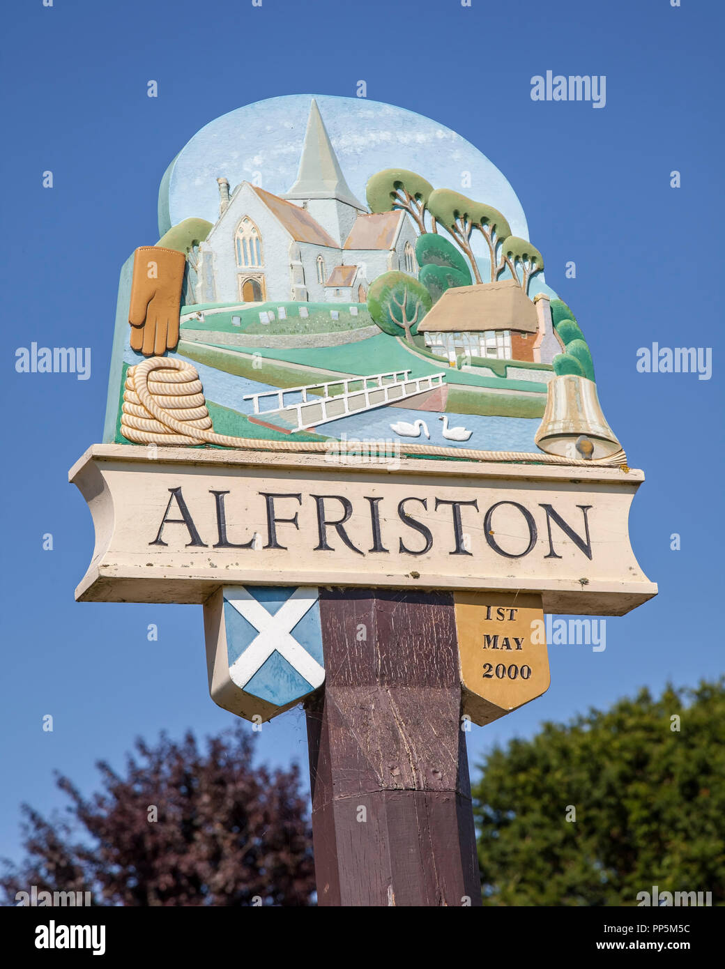 Alfriston Village Sign, East Sussex Stock Photo