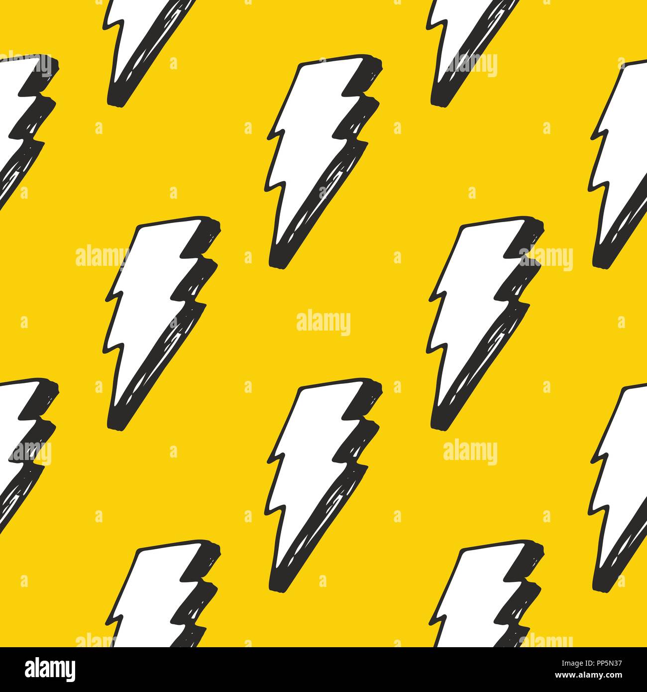 Lightning Link Pattern Lightning seamless pattern vector illustration. Hand drawn sketched ...
