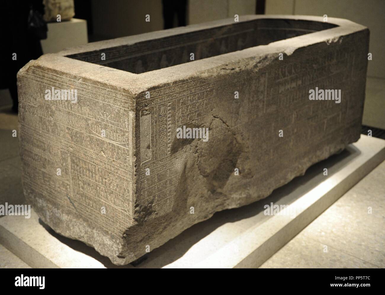 Djehapimu sarcophagus case. High Royal official. Late Period. 746-332 BC. Granite. Neues Museum. Berlin. Germany. Stock Photo