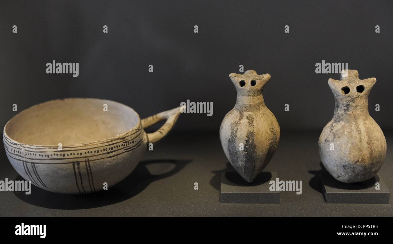 Cups and rattles. 15th12th centuries BC. Ceramics. Late Bronze Age