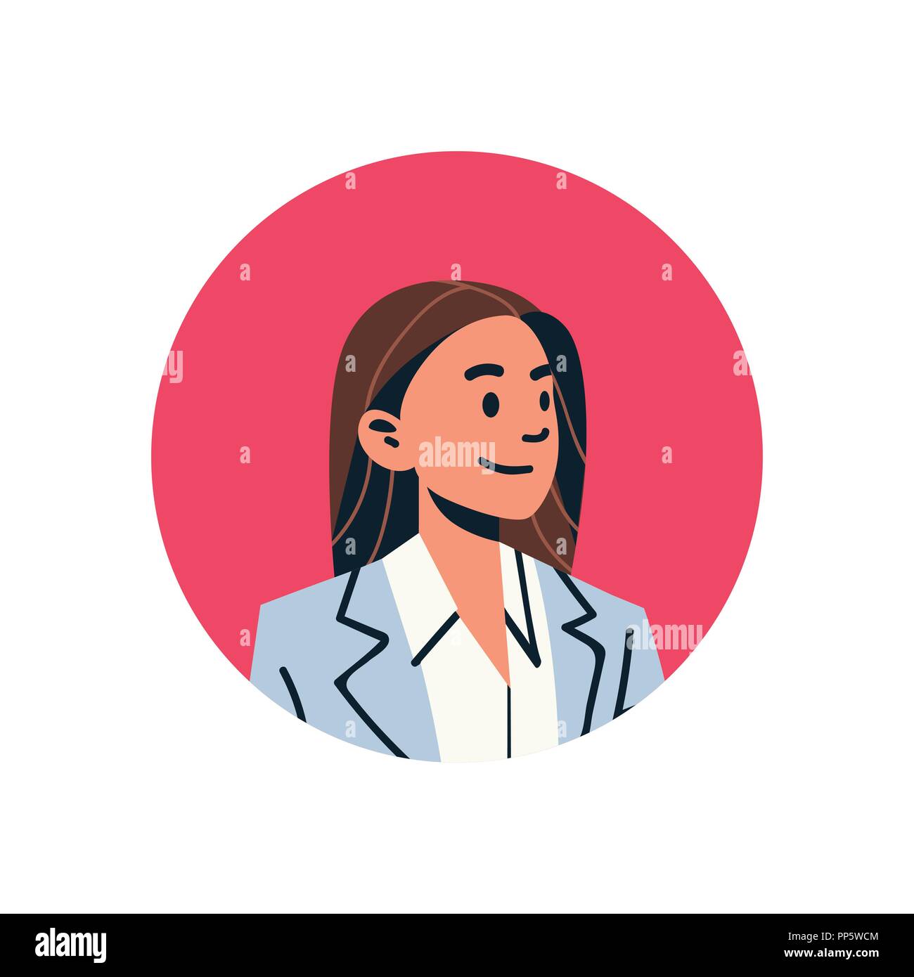 Flat business woman user profile avatar icon Vector Image