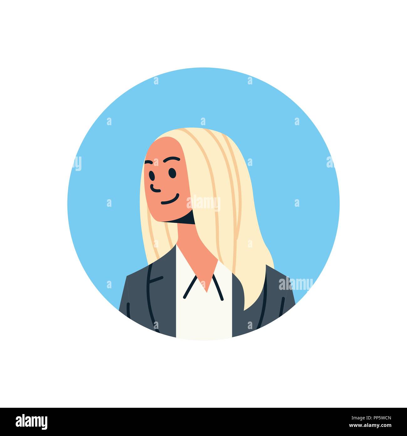 Businesswoman character avatar icon Royalty Free Vector