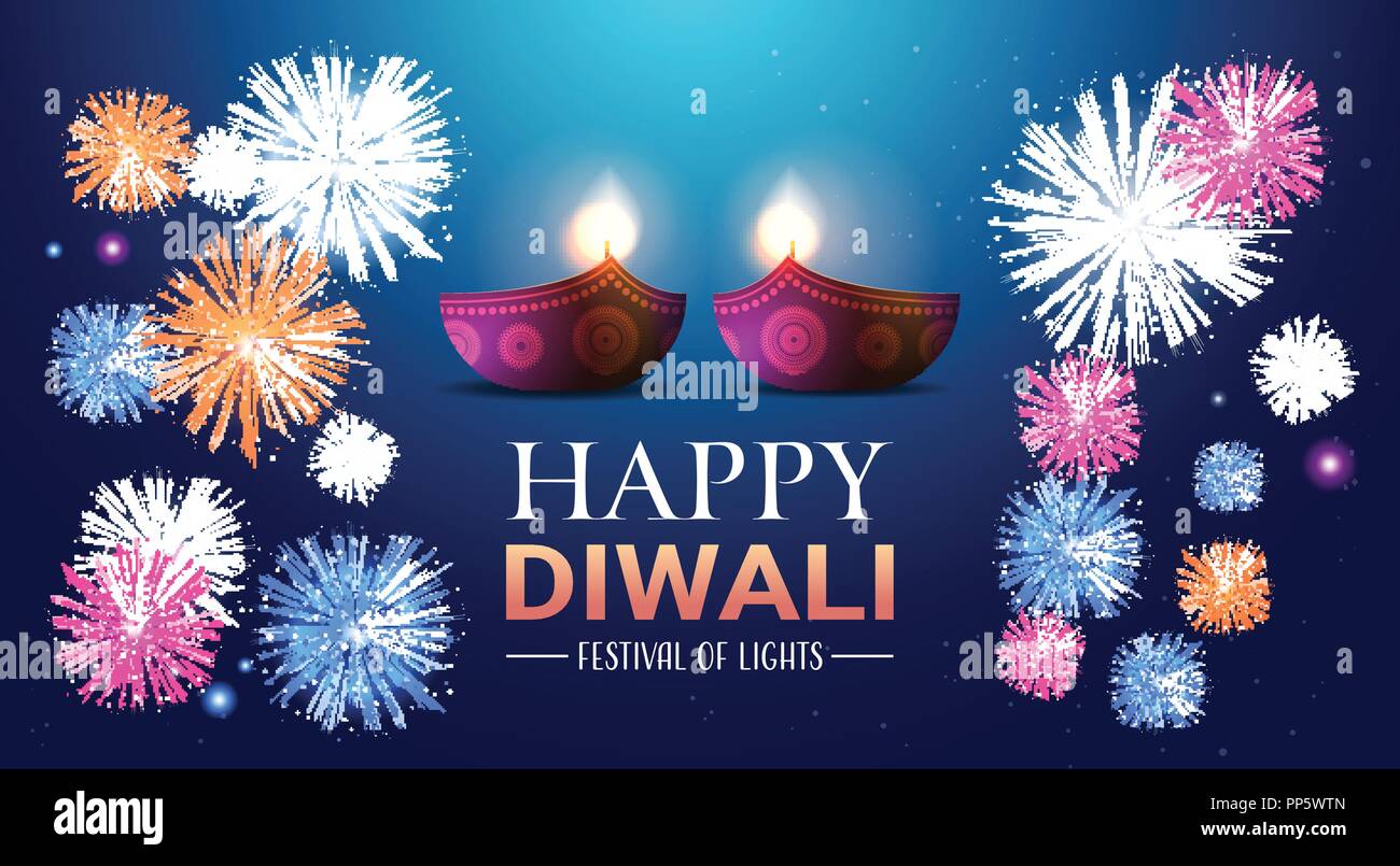Celebrate Diwali festival of lights. Holiday background Hindu ...