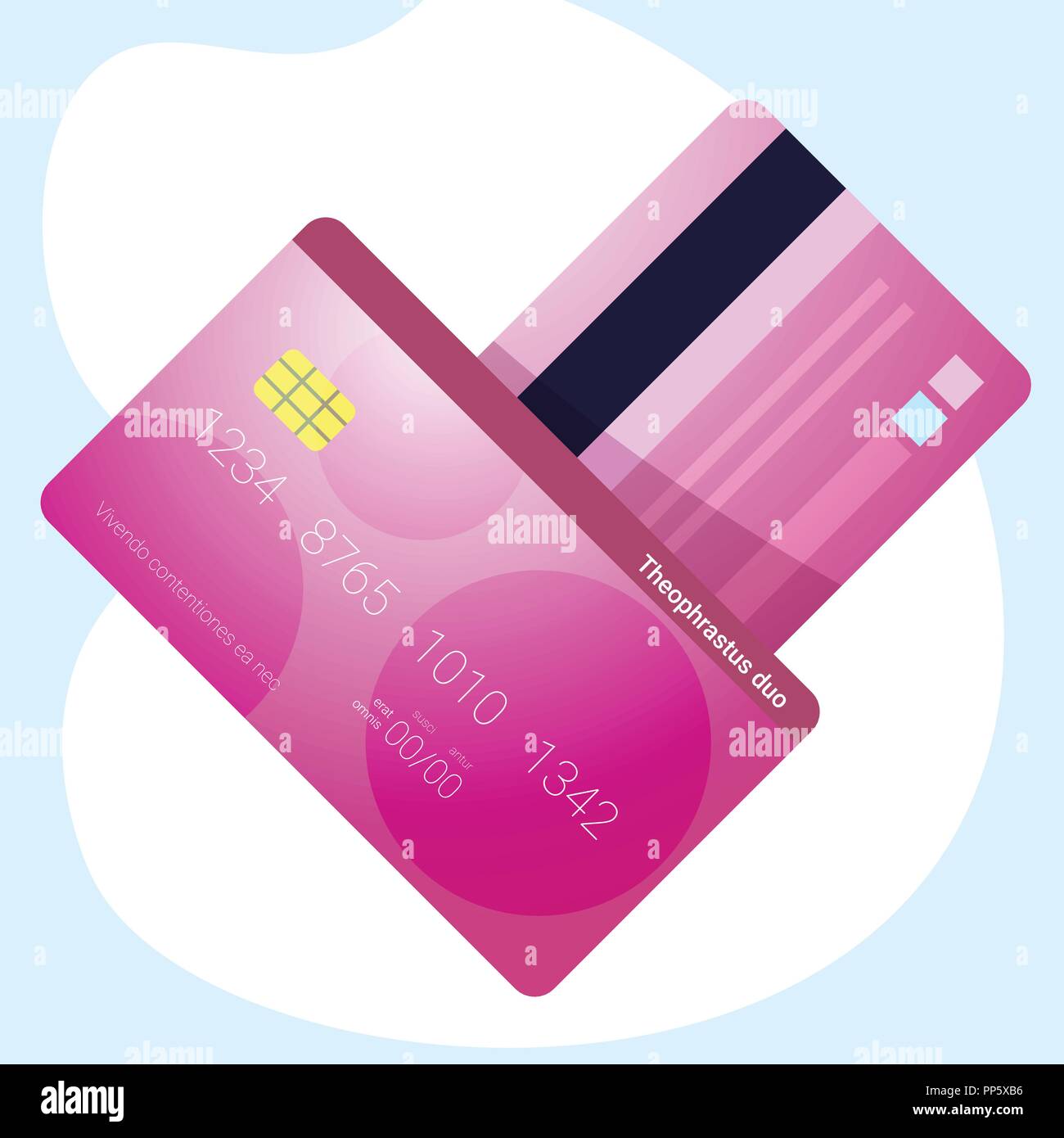 credit card realistic style front back view online banking ecommerce internet shopping payments concept electronic payments flat isolated Stock Vector