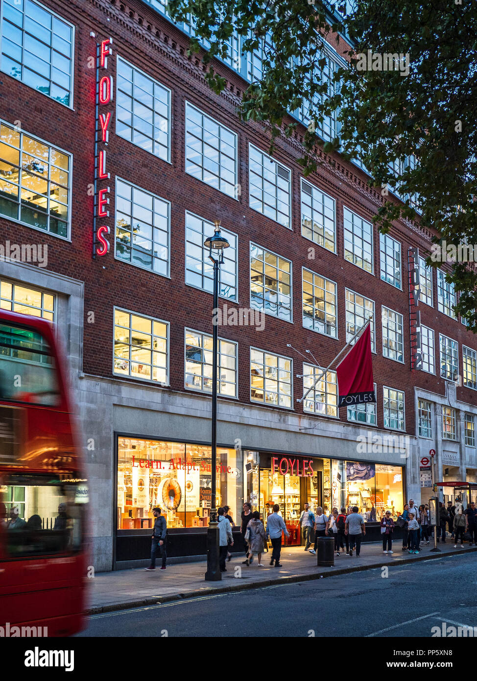 Foyles bookshop bookstore in Charing Cross Road in central London UK. Foyles was founded in 1903. Stock Photo
