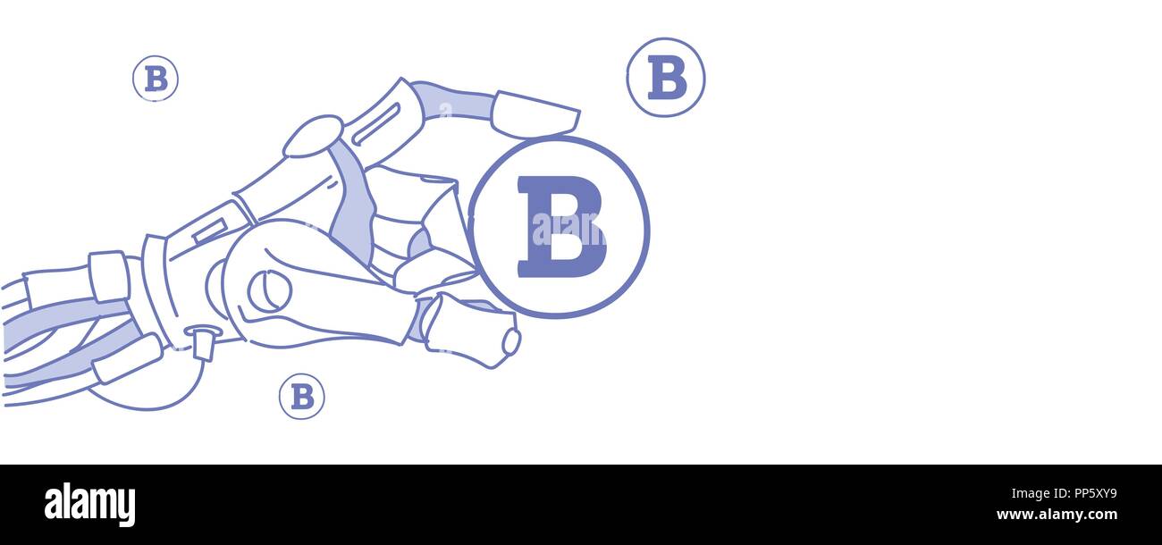 robot hand holding bitcoin mining virtual assistance crypto currency  concept artificial intelligence sketch doodle horizontal Stock Vector Image  & Art - Alamy