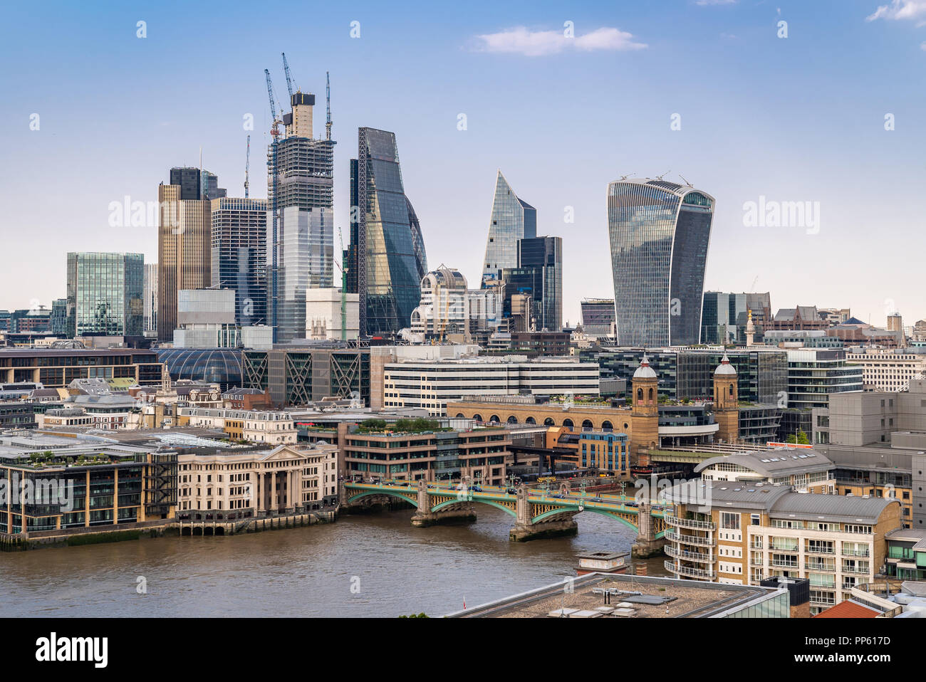 London downtown cityscape skylines building with river thames in london