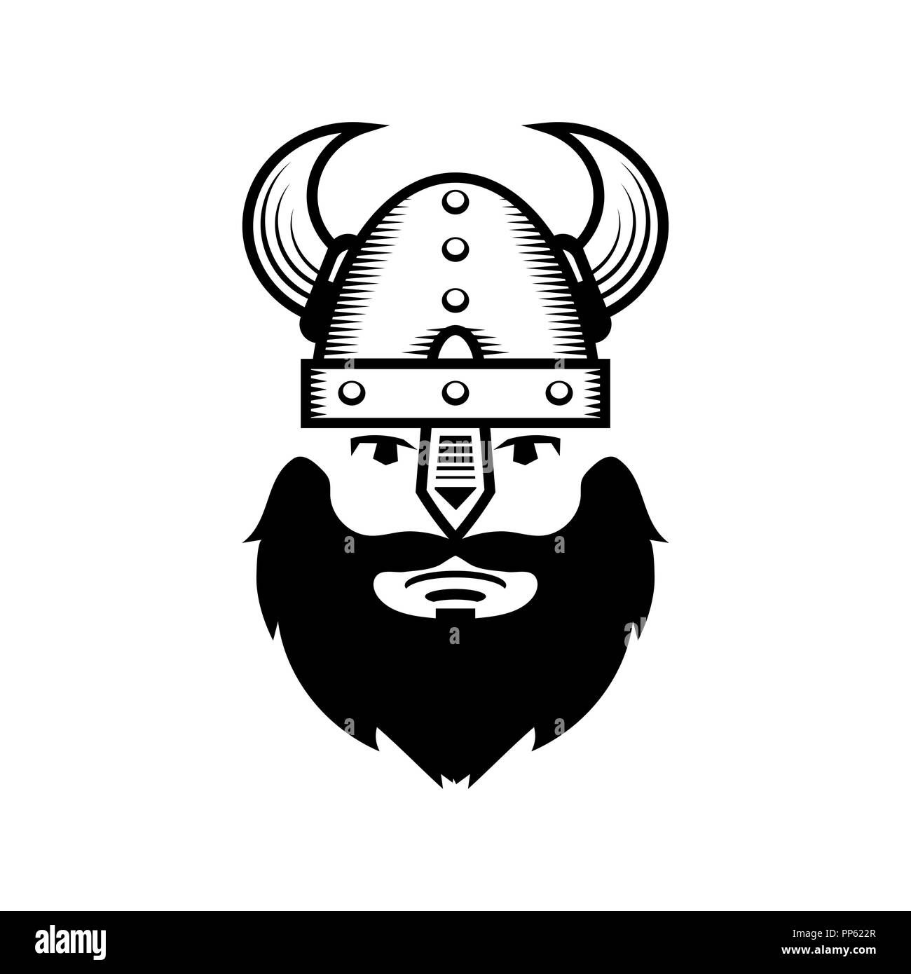 Viking Warrior Head Icon Stock Vector