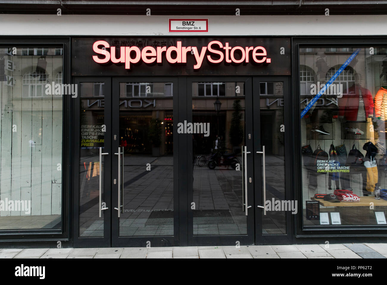 A logo sign outside of a Superdry retail store in Munich, Germany, on  September 2, 2018 Stock Photo - Alamy