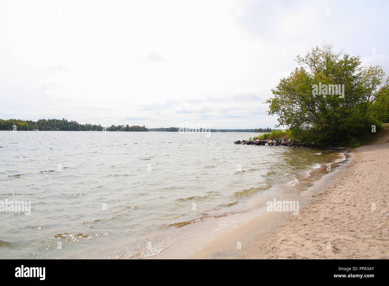 Peacefull landscape view. Lake of the Woods, Kenora, Canada. Stock Photo