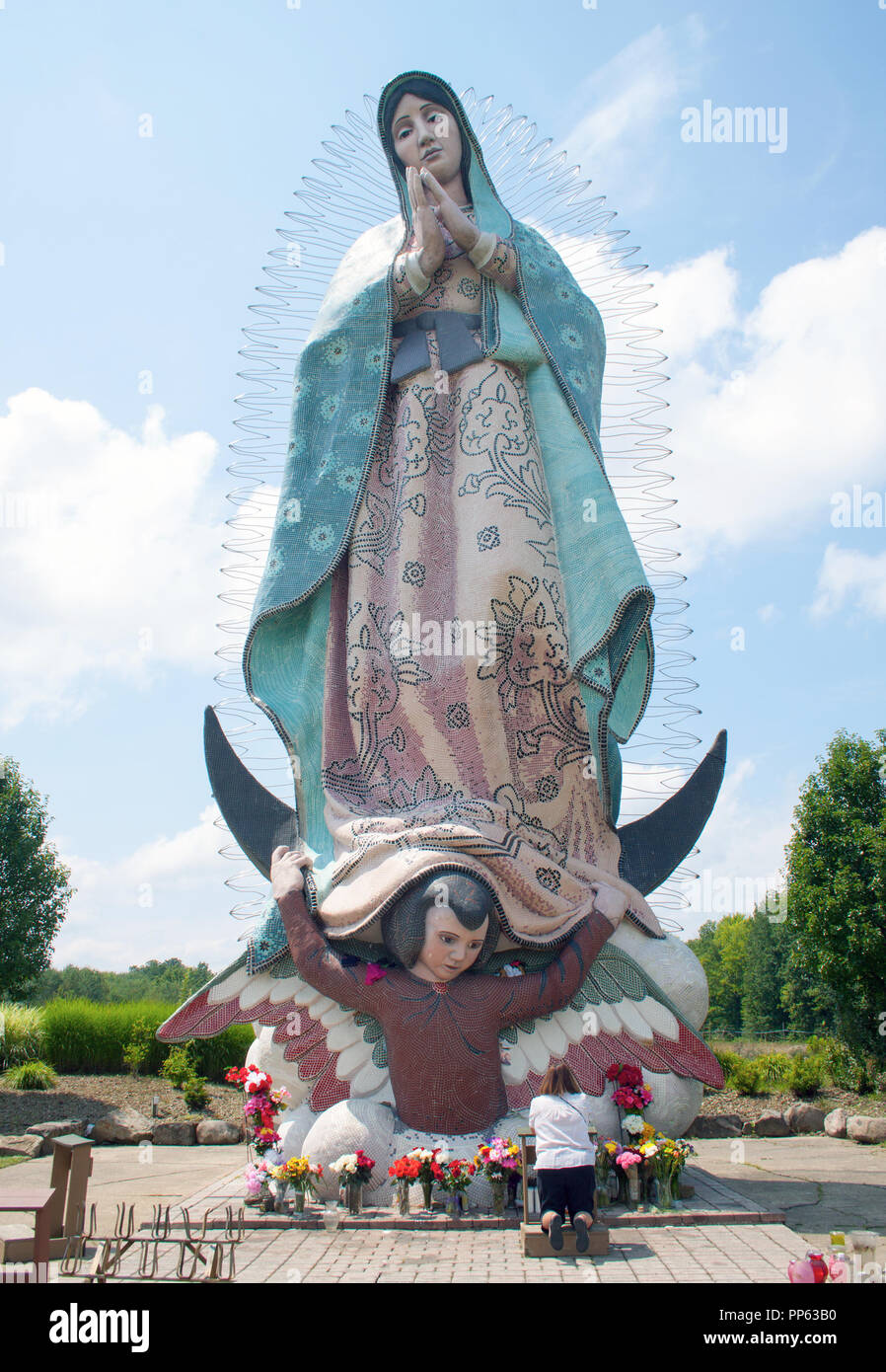 World's Tallest Our Lady of Guadalupe in Windsor, Ohio Stock Photo
