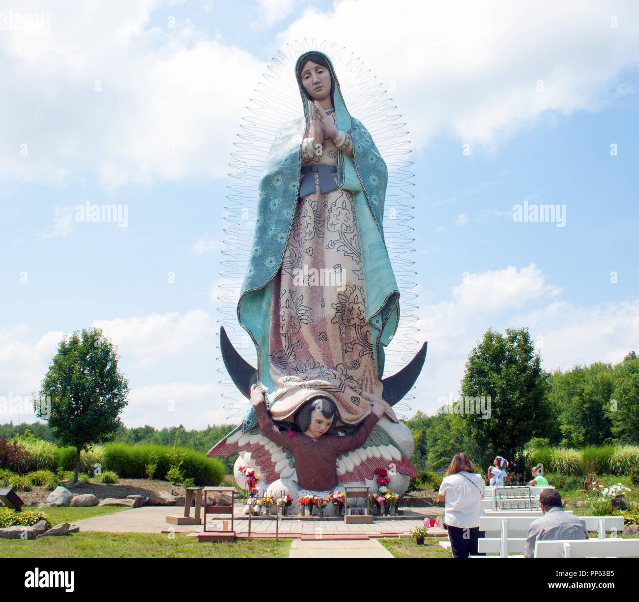 World's Tallest Our Lady of Guadalupe in Windsor, Ohio Stock Photo