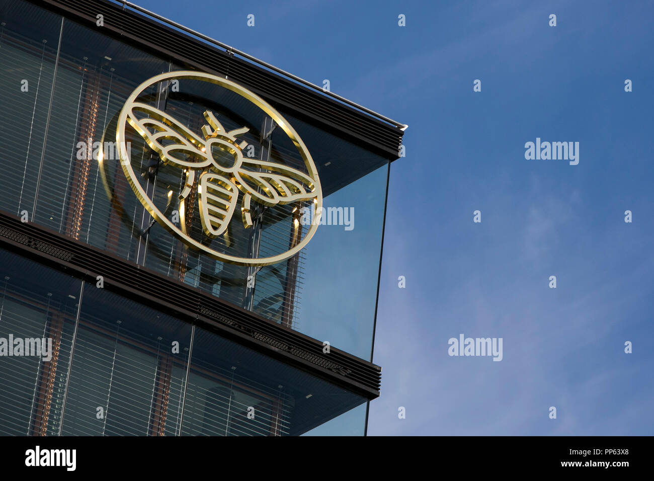 A logo sign outside of the headquarters of the Erste Group Bank and ERSTE Foundation (ERSTE Stiftung) in Vienna, Austria, on September 6, 2018. Stock Photo