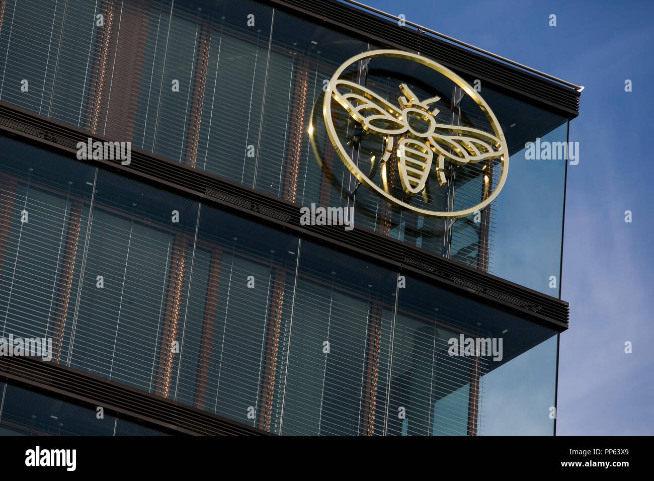 A logo sign outside of the headquarters of the Erste Group Bank and ERSTE Foundation (ERSTE Stiftung) in Vienna, Austria, on September 6, 2018. Stock Photo