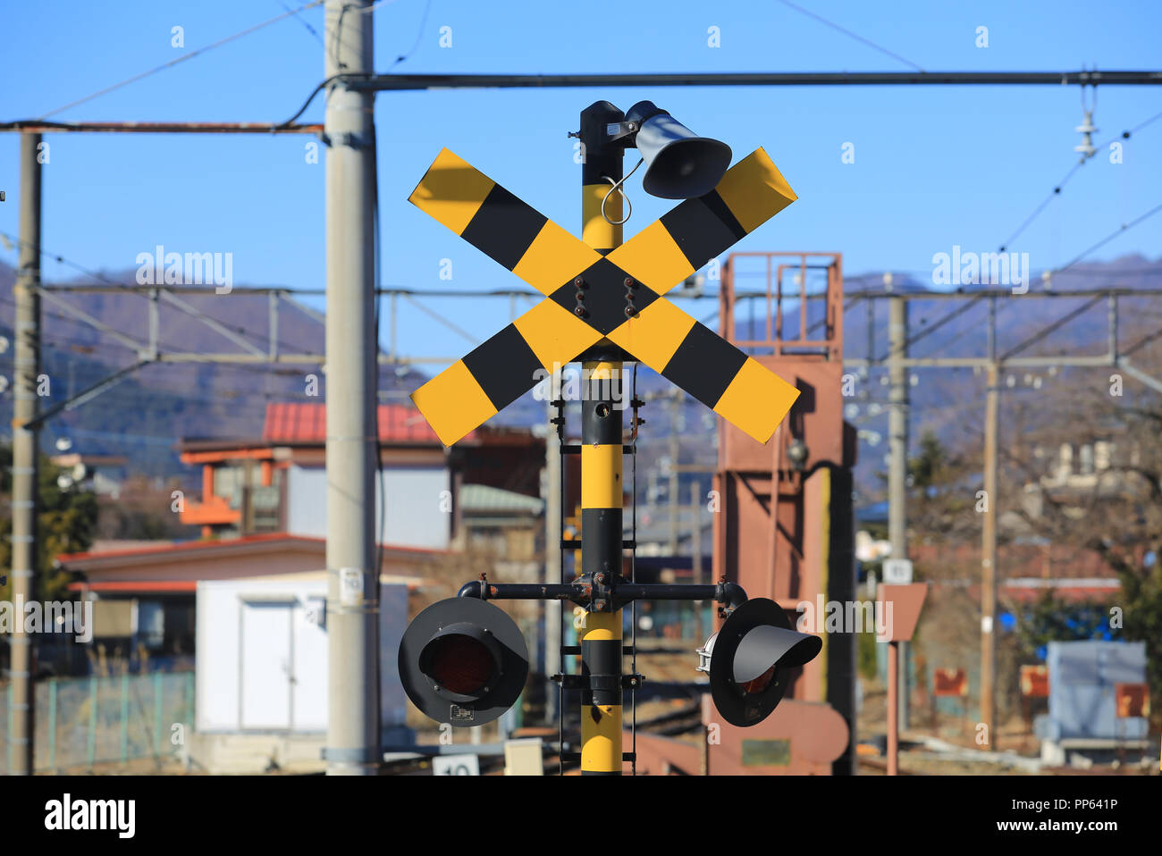 japan train railway signalling Stock Photo