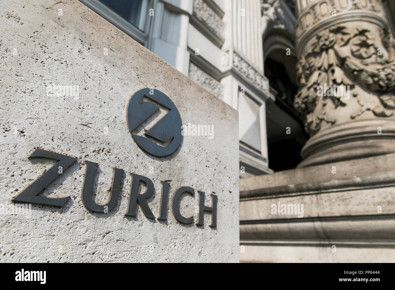 A logo sign outside of a facility occupied by the Zurich Insurance Group in Vienna, Austria, on September 6, 2018. Stock Photo