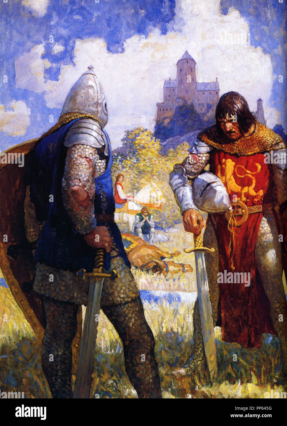 Sir Launcelot du Lake, Knight of King Arthur's Round Table Stock Photo
