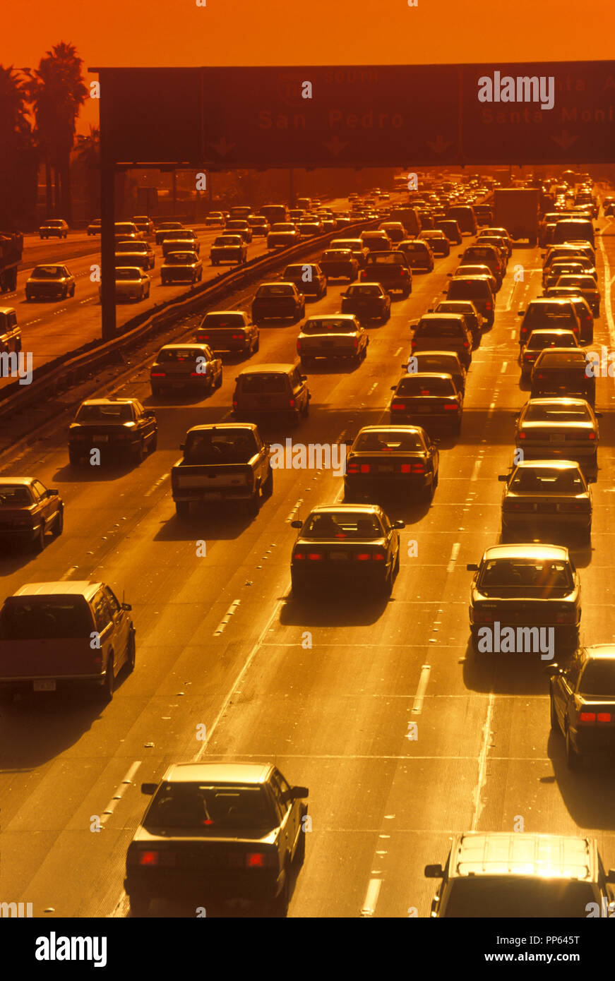 1992 HISTORICAL ROAD TRAFFIC ROUTE 101 HARBOR FREEWAY LOS ANGELES ...