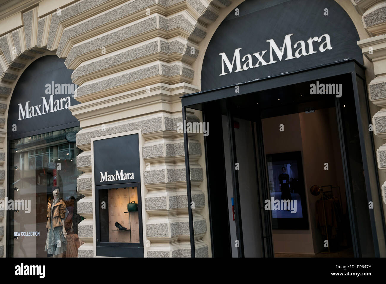 A logo sign outside of a Max Mara retail store in Vienna, Austria, on  September 4, 2018 Stock Photo - Alamy