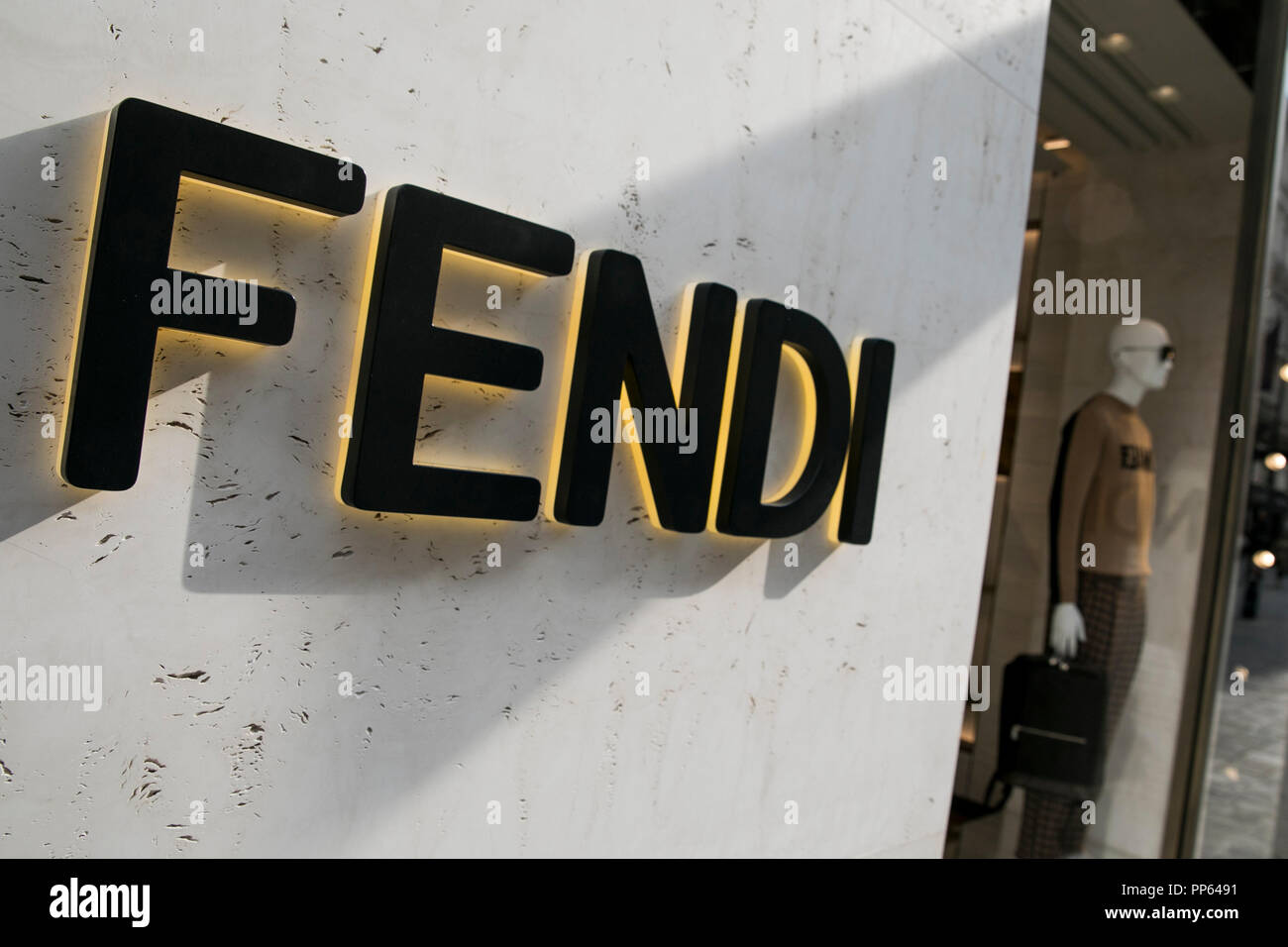A logo sign outside of a Fendi retail store in Vienna, Austria, on ...