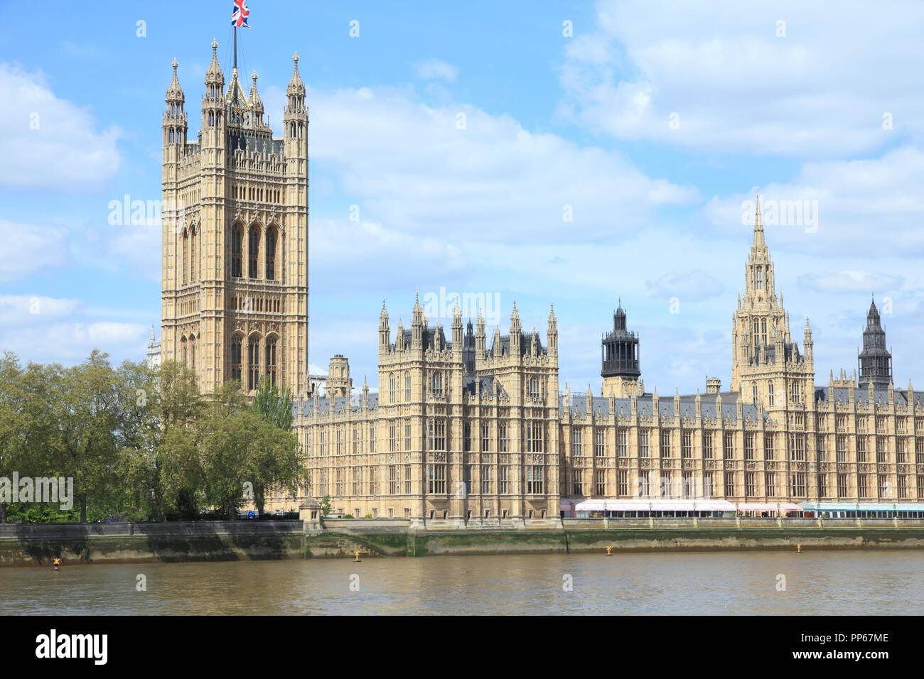London, United Kingdom - Palace of Westminster (Houses of Parliament). UNESCO World Heritage Site. Stock Photo
