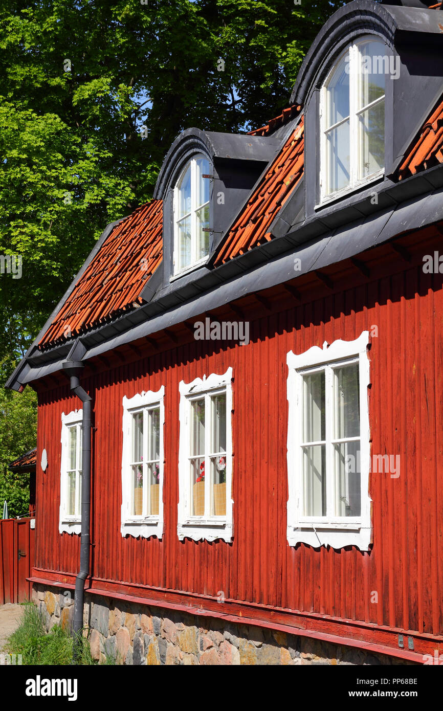 Stockholm, Sweden. Old, typical Scandinavian house at Sodermalm island ...