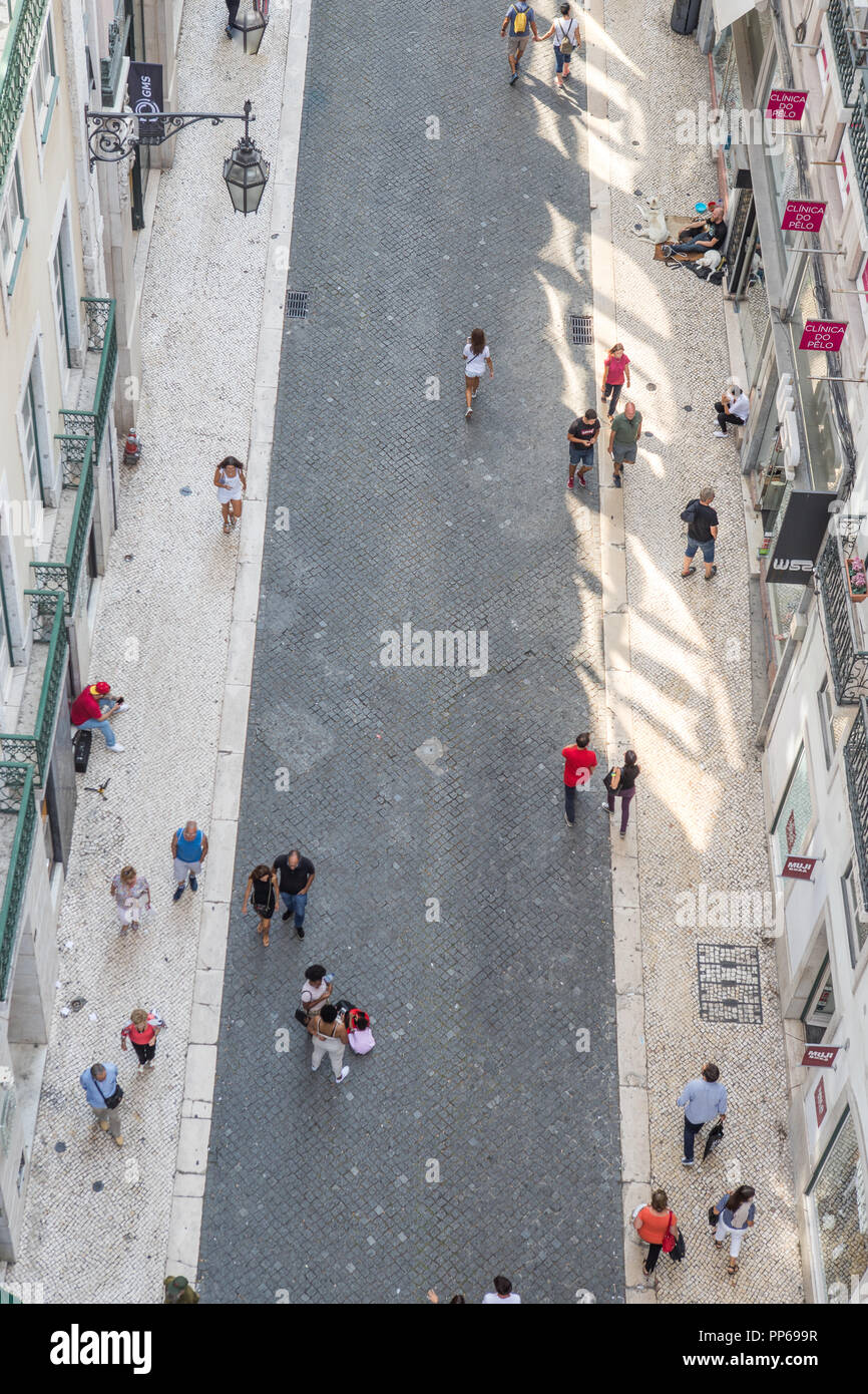 Lisbon street hi view, Portugal Stock Photo