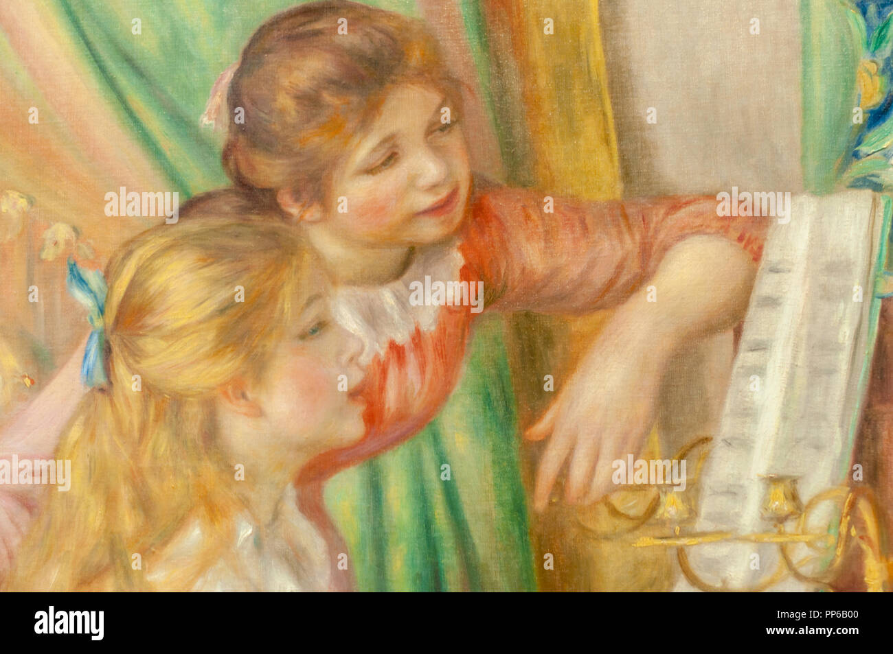 Pierre-Auguste Renoir-Young Girls at the Piano (Detail) 1892. Musée d'Orsay; Paris Stock Photo