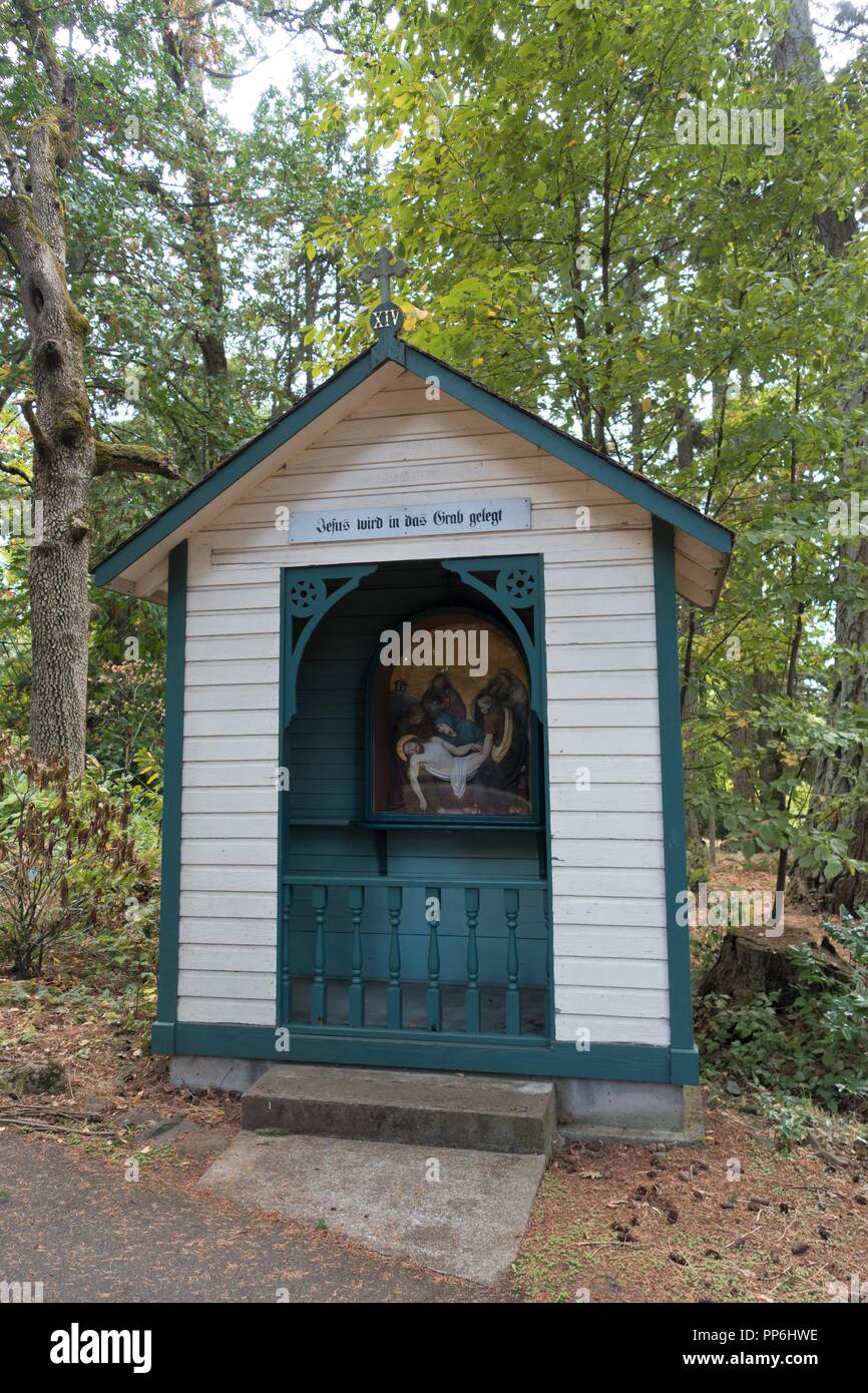 One of the stations of the cross at Mount Angel Abbey in Mount Angel