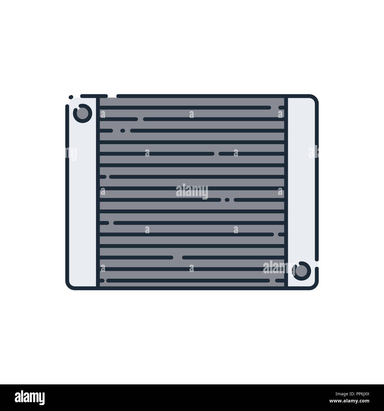 Cooler flat icon. Vector illustration. Cooling system. Car radiator Stock Vector