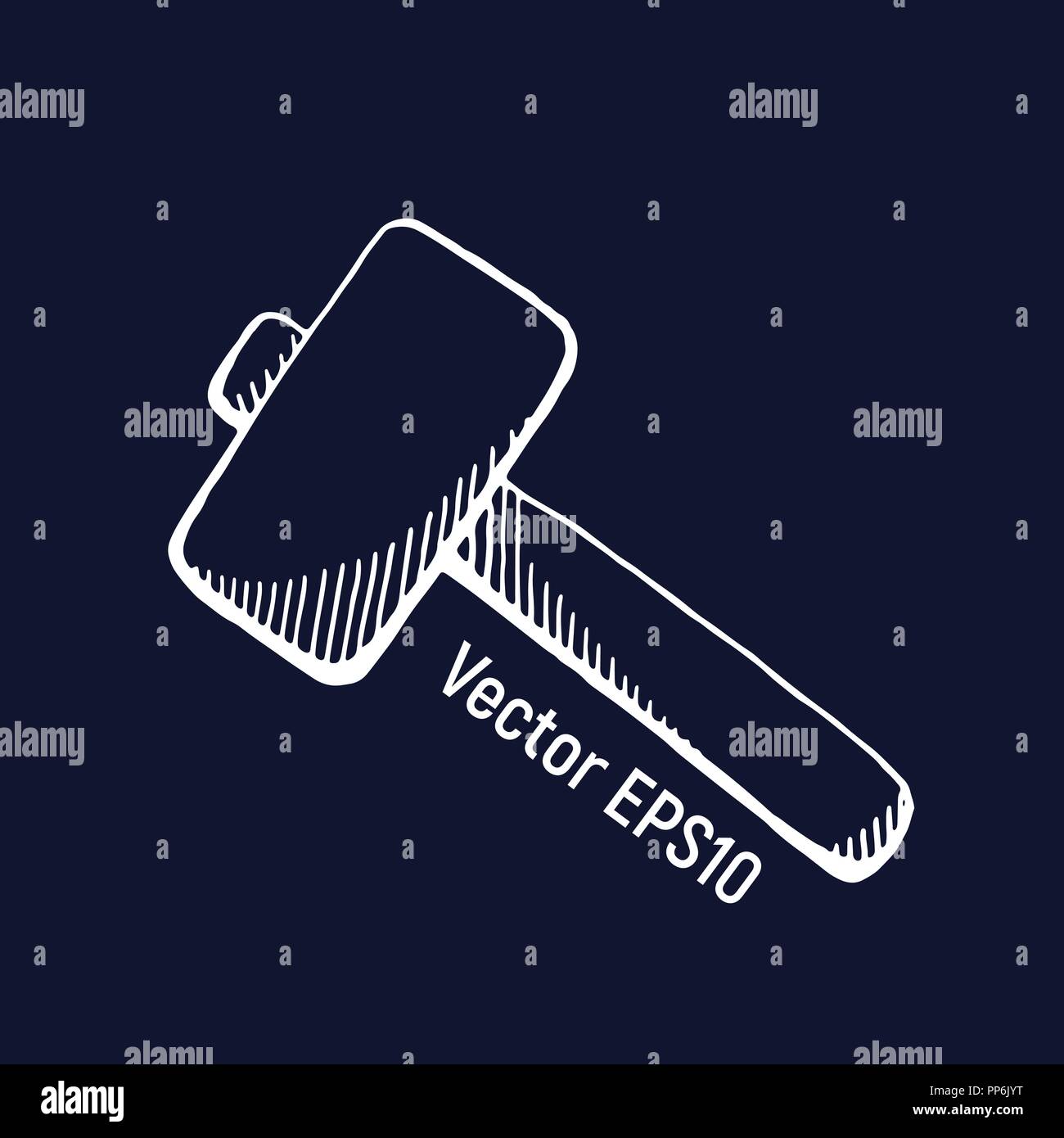 Hammer work equipment. Vector illustration tool Design renovation. Stock Vector