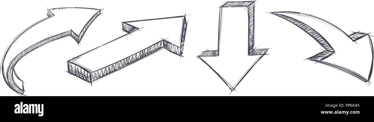 Arrows. Hand drawn sketch Stock Vector