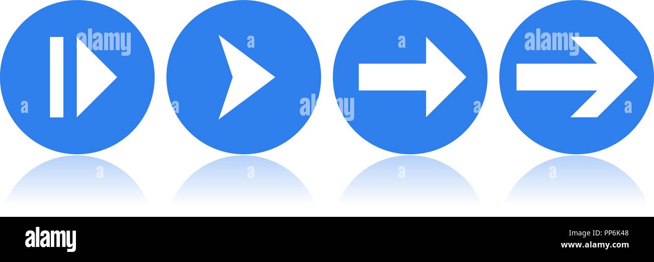 Blue icons with white arrows Stock Vector
