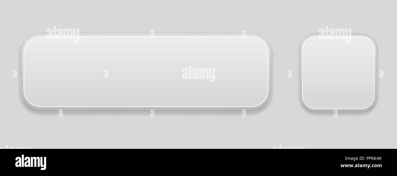 White plastic buttons. Web user interface Stock Vector