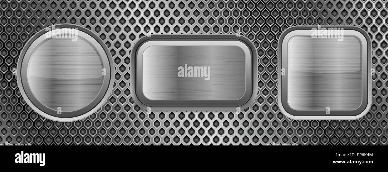 Metal buttons on perforated texture Stock Vector Image & Art - Alamy