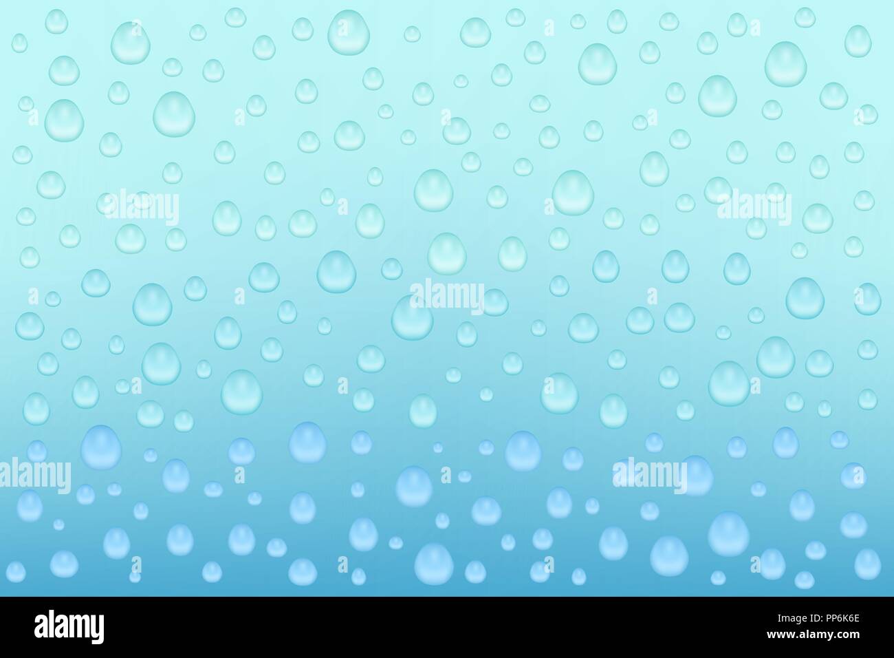 Water background with water drops. Blue water bubbles Stock Vector