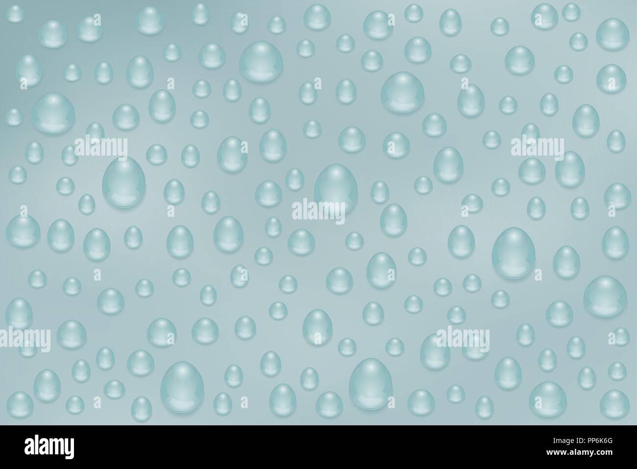 Rain water drops on gray background. Nasty weather Stock Vector