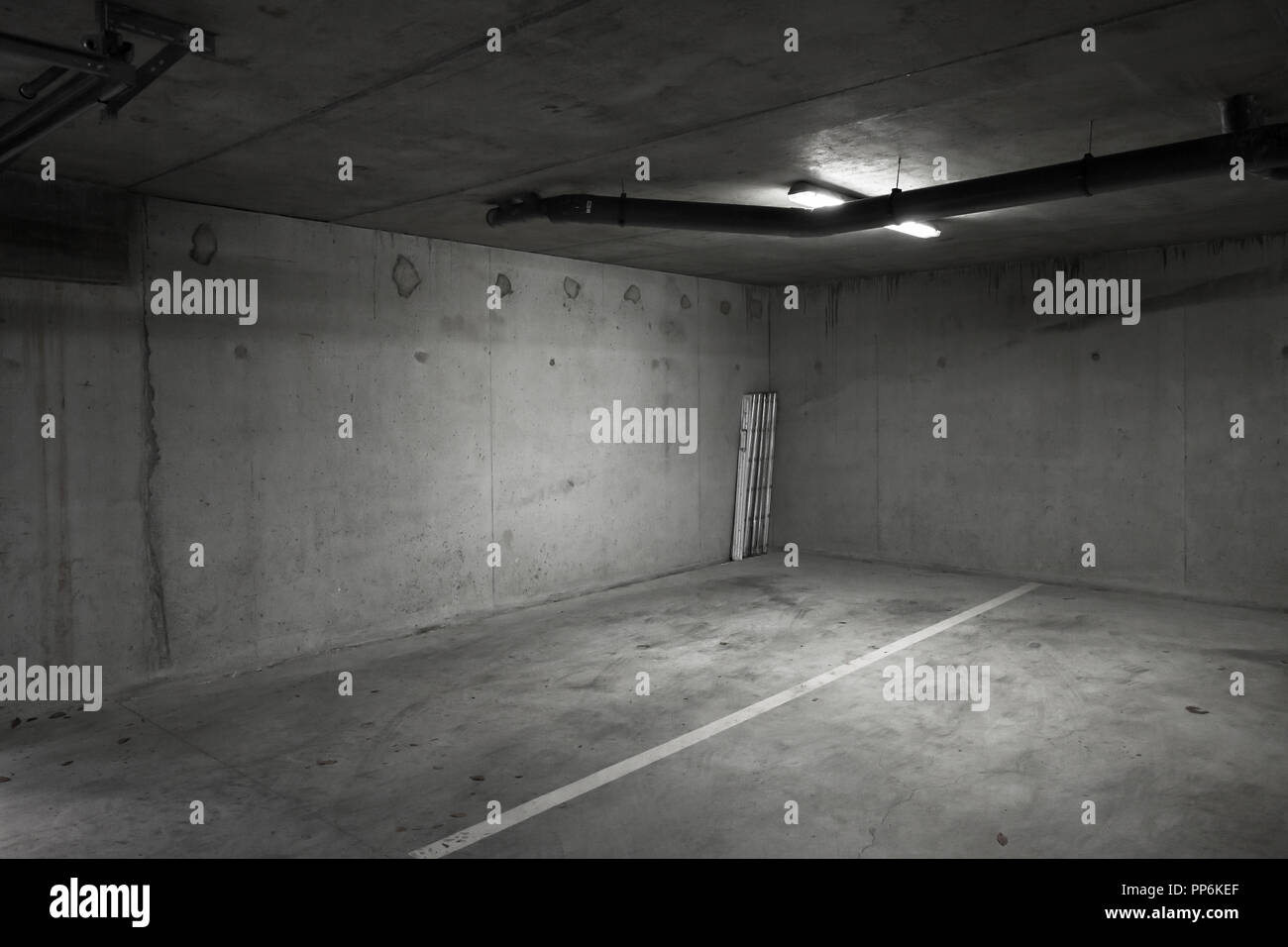 Abstract Empty Parking Lot Interior Background With Dark
