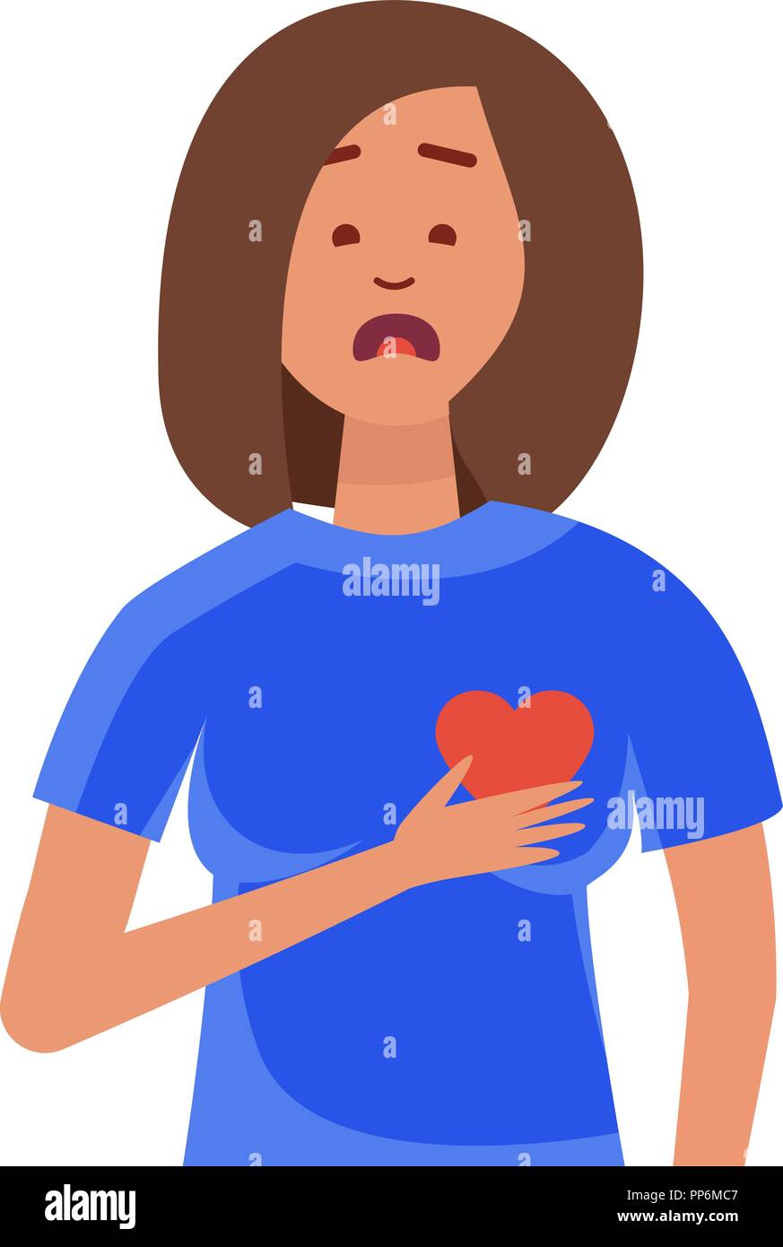 heart attack, woman having a heart attack, elderly with chest pain cartoon,  vector illustration Stock Vector Image & Art - Alamy
