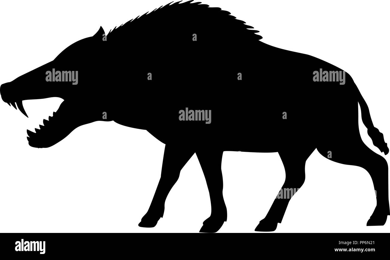 Entelodon silhouette extinct mammal animal Stock Vector