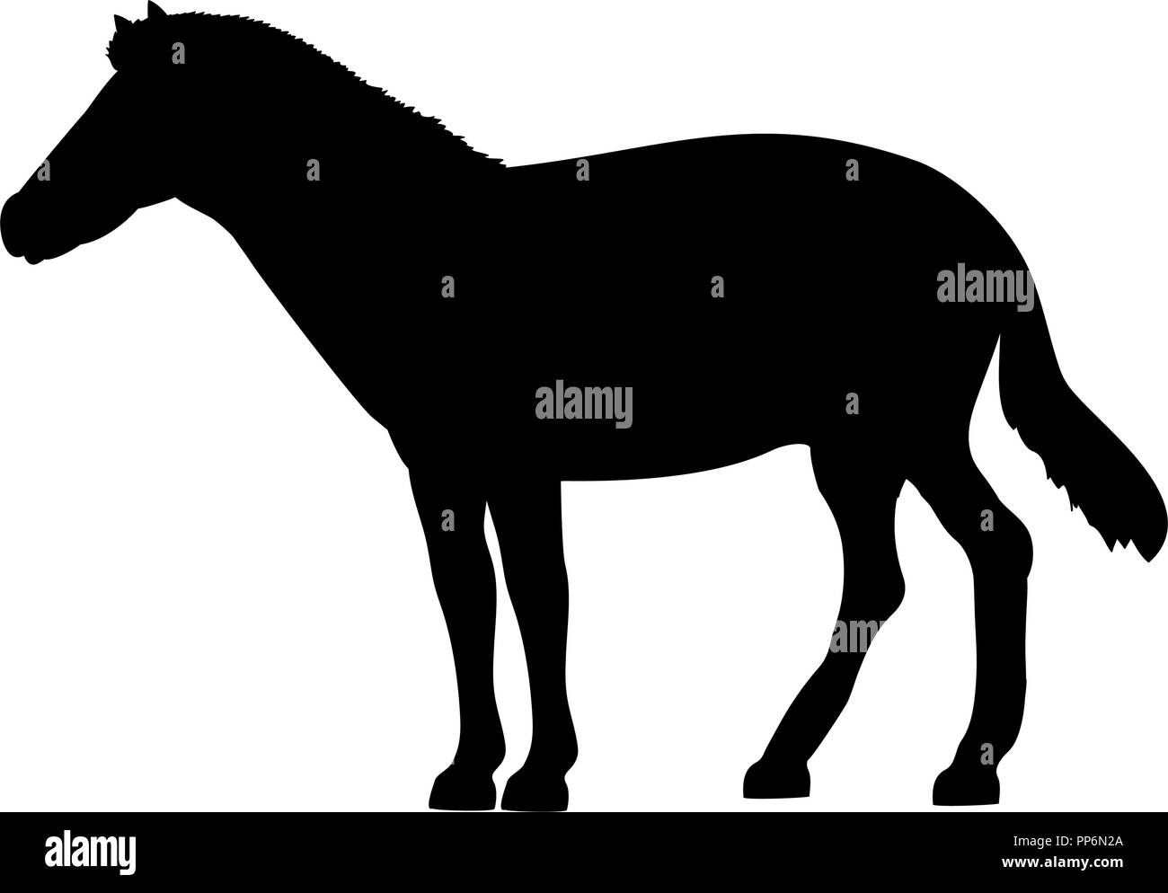 Horse silhouette extinct mammalian animal Stock Vector