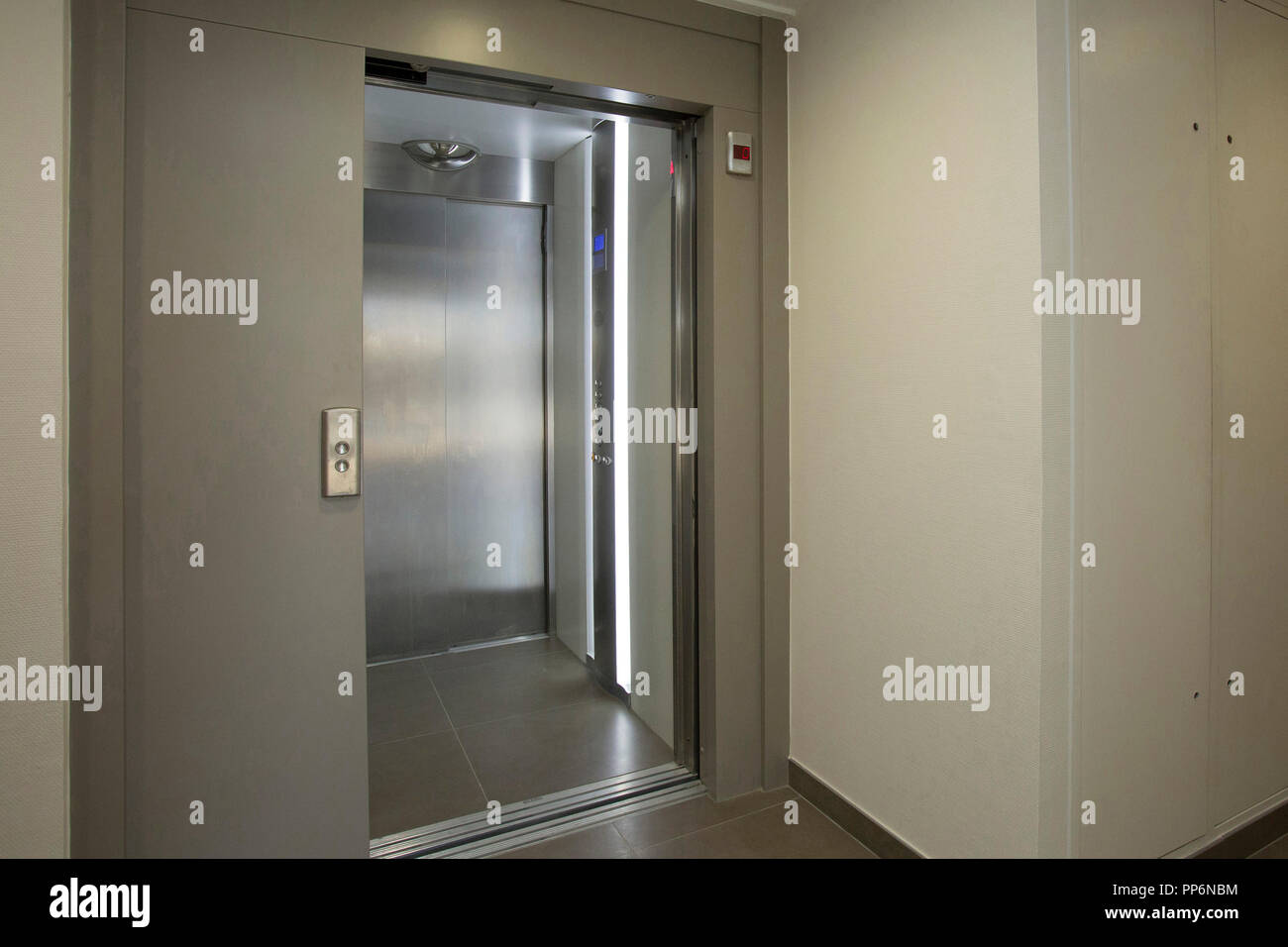 Elevator in a building Stock Photo