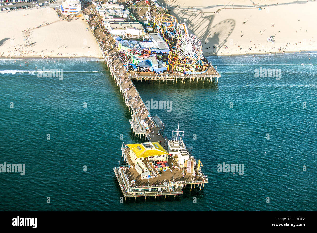 Santa Monica pier, drone view Stock Photo Alamy