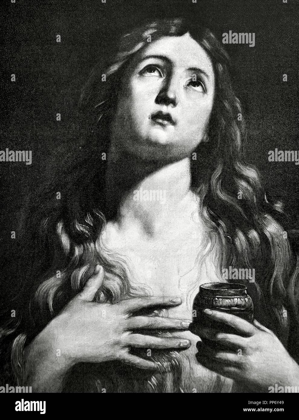 Mary Magdalene. Engraving by Weber. 19th century Stock Photo Alamy