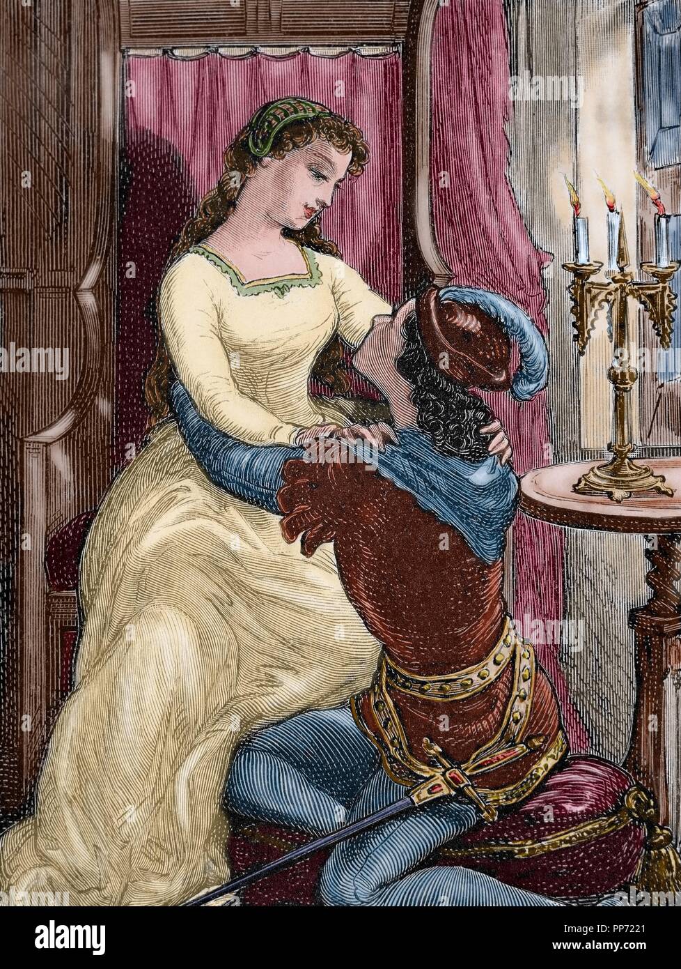 William Shakespeare (15641616). English writer. Romeo and Juliet. Engraving, 19th century